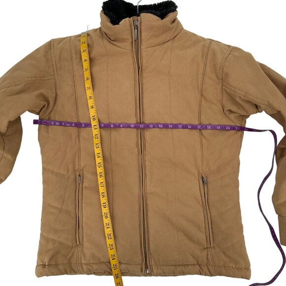 Columbia Womens Tan Zip Pockets Jacket Faux Fur Lined Polyester Size L - Picture 4 of 16